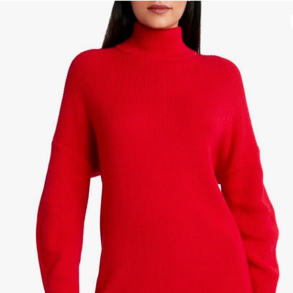 BCBGMAXAZRIA Women's Relaxed Long Sleeve Sweater Tunic with Turtleneck NWT - Picture 3 of 4